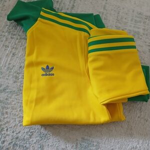 Adidas Yellow and Green Track Jacket